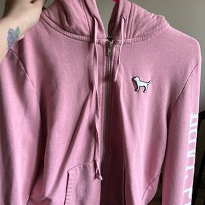 GUC Sherpa hood lined long sleeve zipup